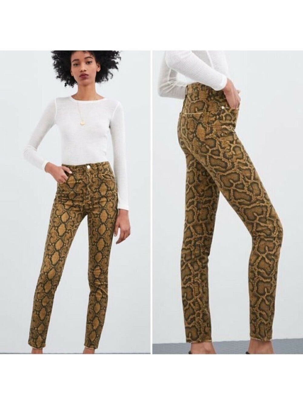 Zara BNWT python print hi-rise skinny jean